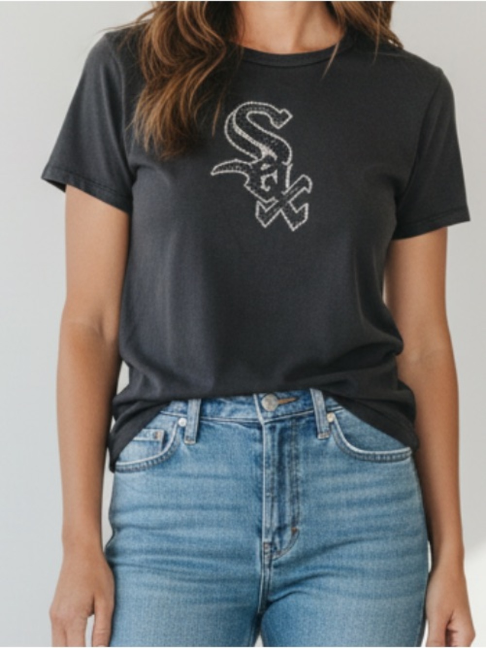 Women’s Swarovski Whitesox fitted Tee in Black Size Large